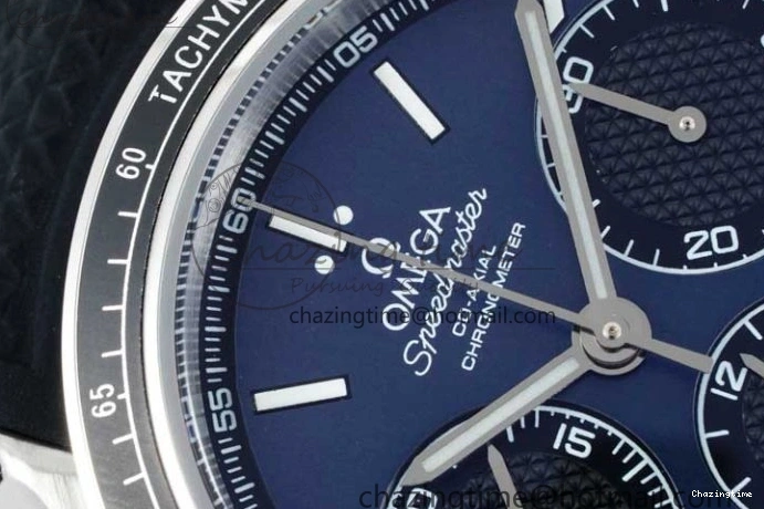 0601 SportInspired Speedmaster Racing Master SS HKF Best Edition Blue Black Dial on Black Rubber Strap A 7817